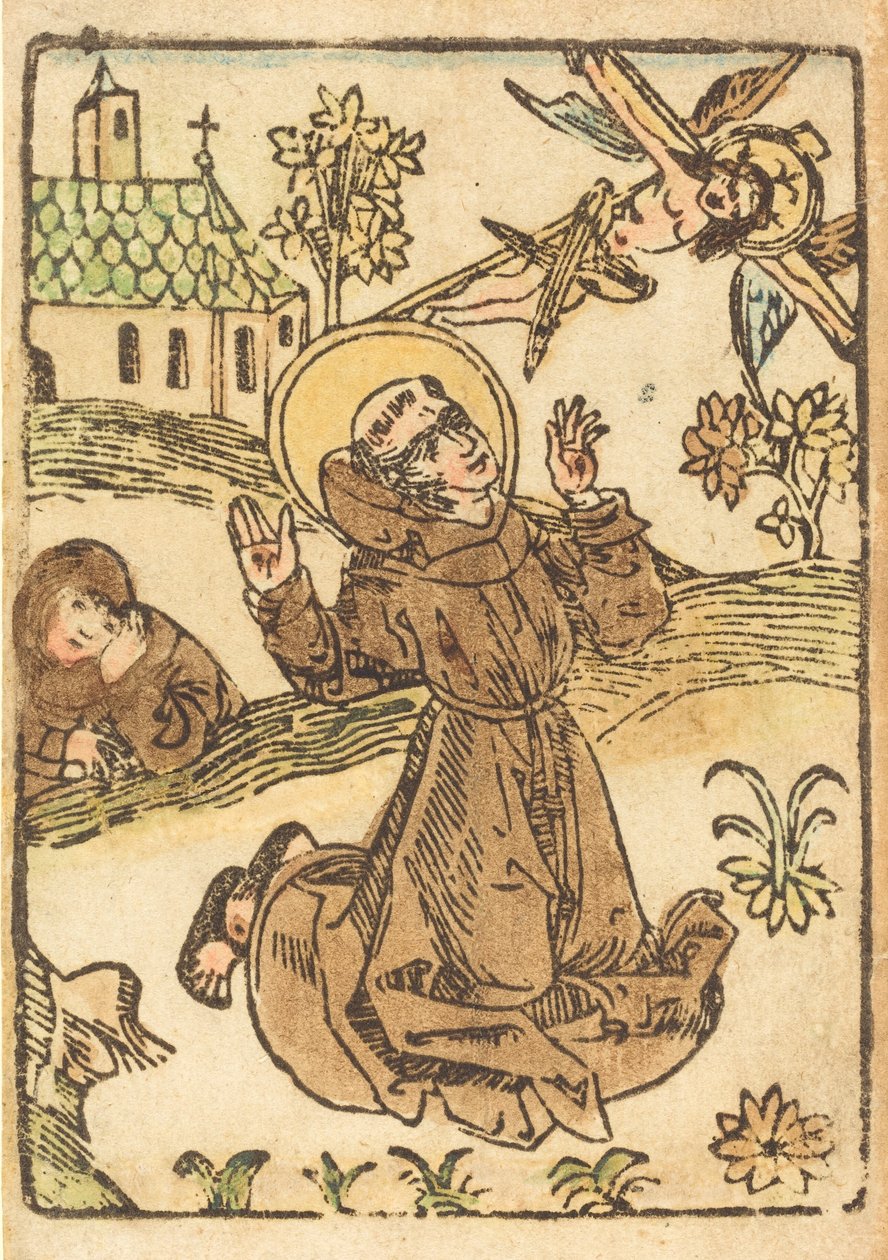 Saint Francis modtager Stigmata, ca. 1480. af Unbekannt