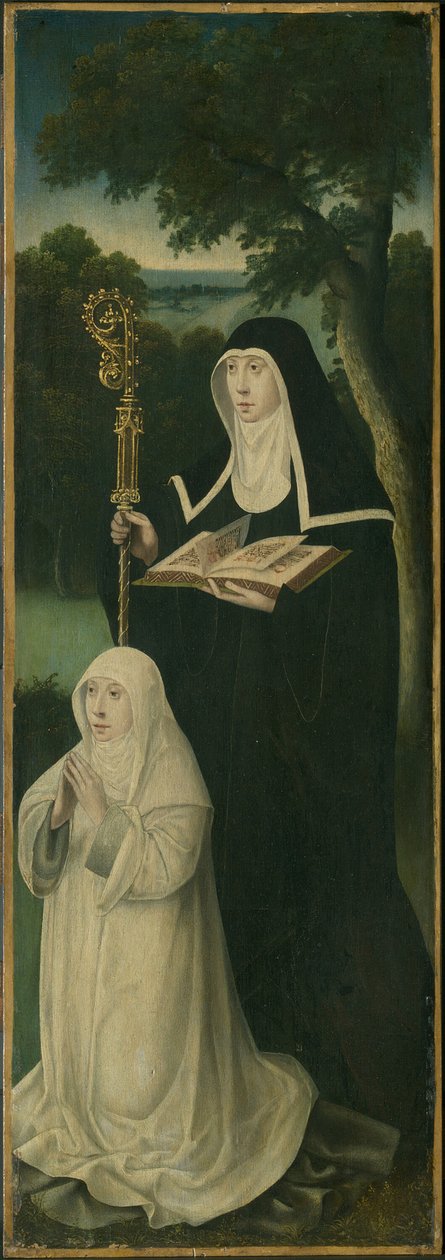 Saint Gertrude of Nivelles and a Augustinian Canonesse, 152550. af Unbekannt