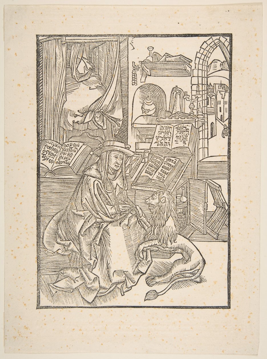Sankt Jerome udvinder en torn fra løvens fod, Lyon, 1508 kopi.n.d. af Unbekannt
