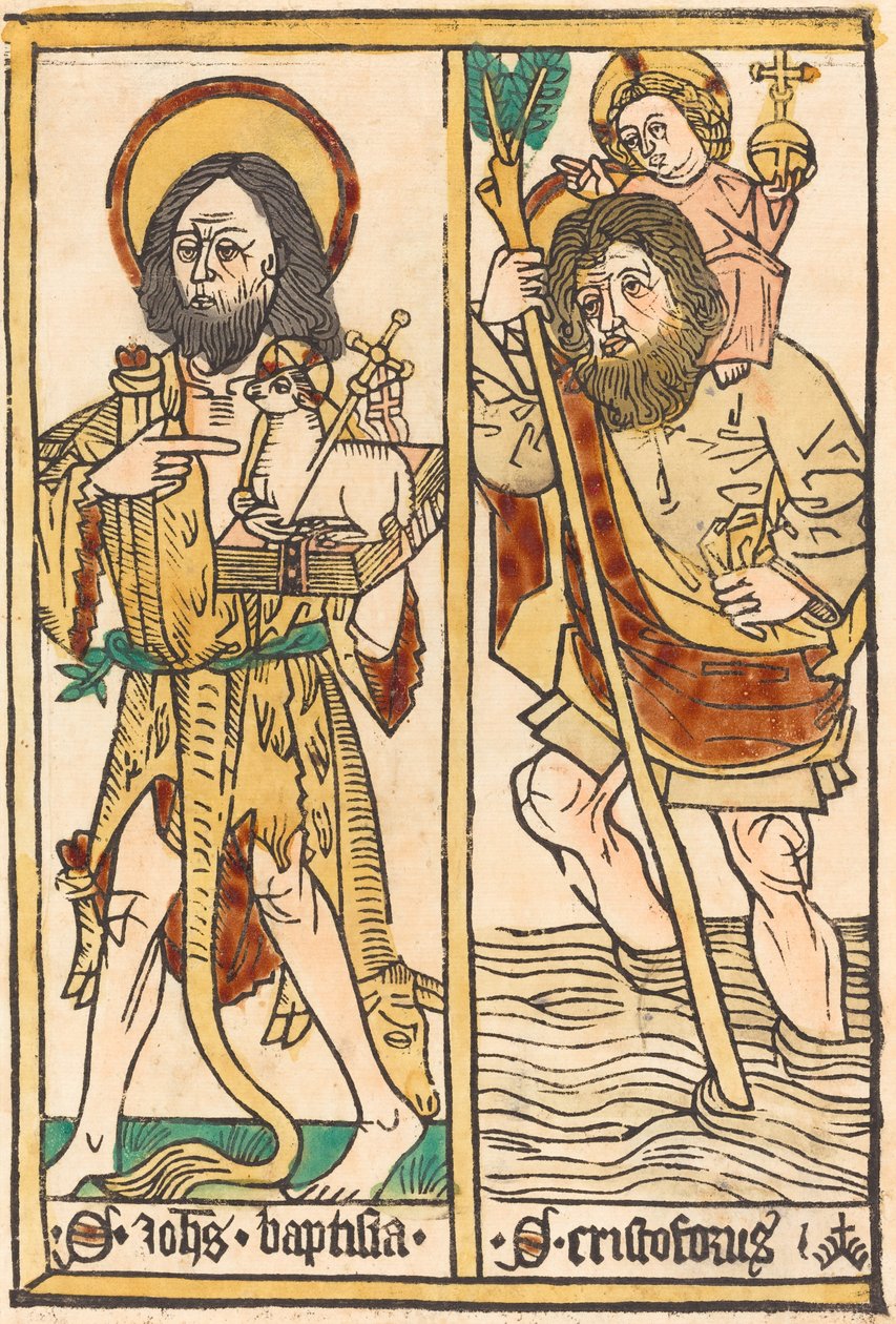 Sankt Johannes Døberen og Sankt Christopher, 14701480. af Unbekannt