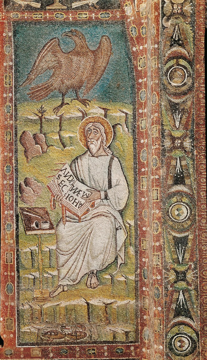Sankt Johannes Evangelisten. Byzantinsk mosaik. 6. århundrede af Unbekannt