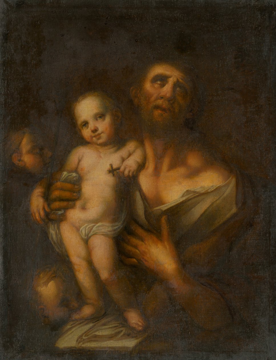 Saint Joseph med Jesusbarnet af Unbekannt