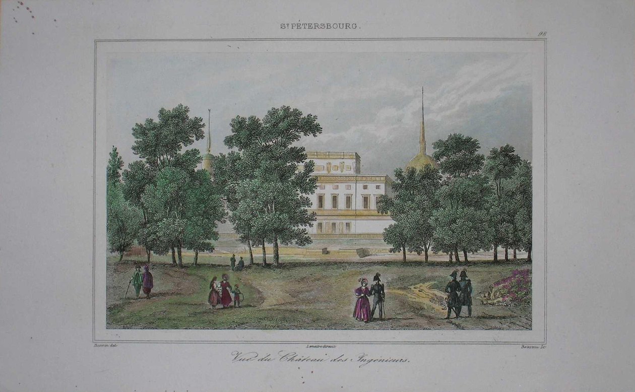 Sankt Michaels slot i Sankt Petersborg, begyndelsen af det 19. århundrede. af Unbekannt