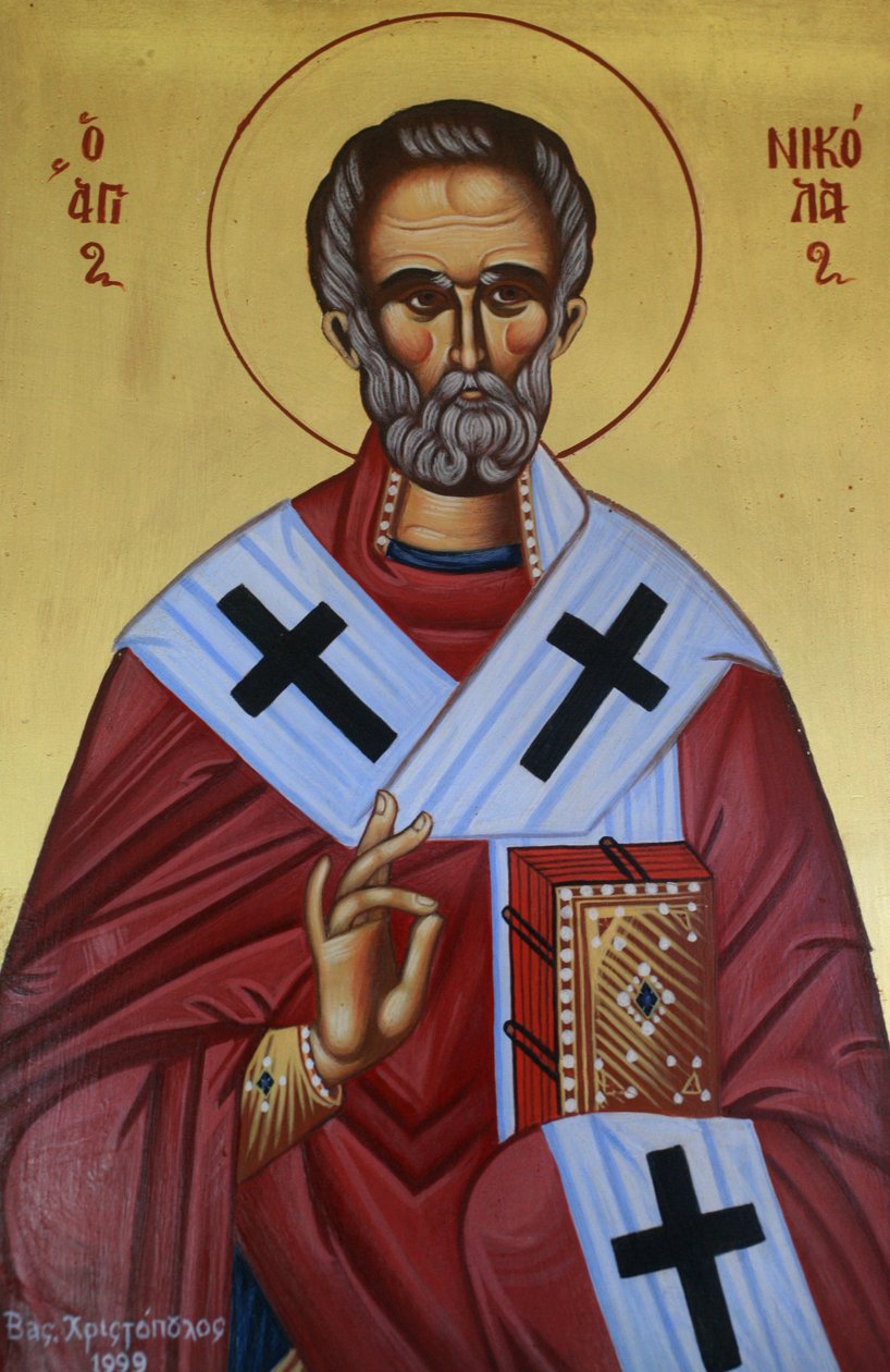 Saint Nicholas græsk-ortodokse ikon Grækenland af Unbekannt