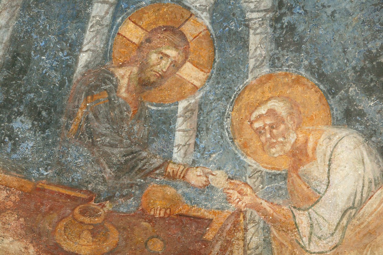 Sankt Nikolaus kirkefresco: Jesus med apostlen Myra Turquie af Unbekannt