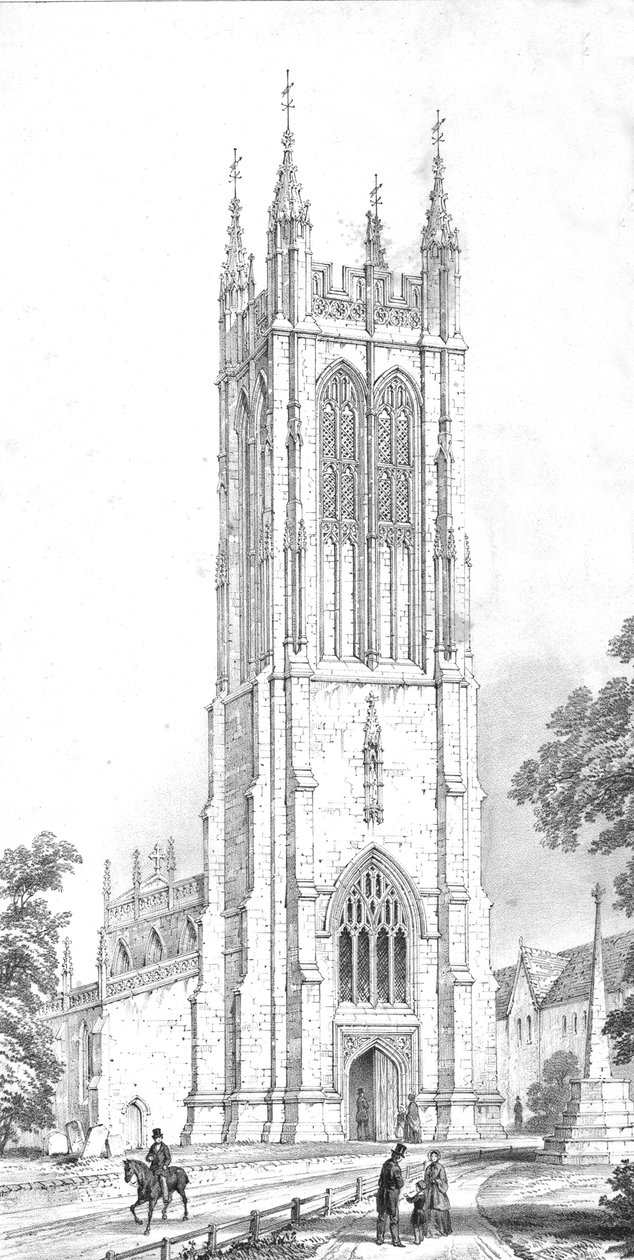 Saint Peters Church, Evercreech, Somerset, c1850