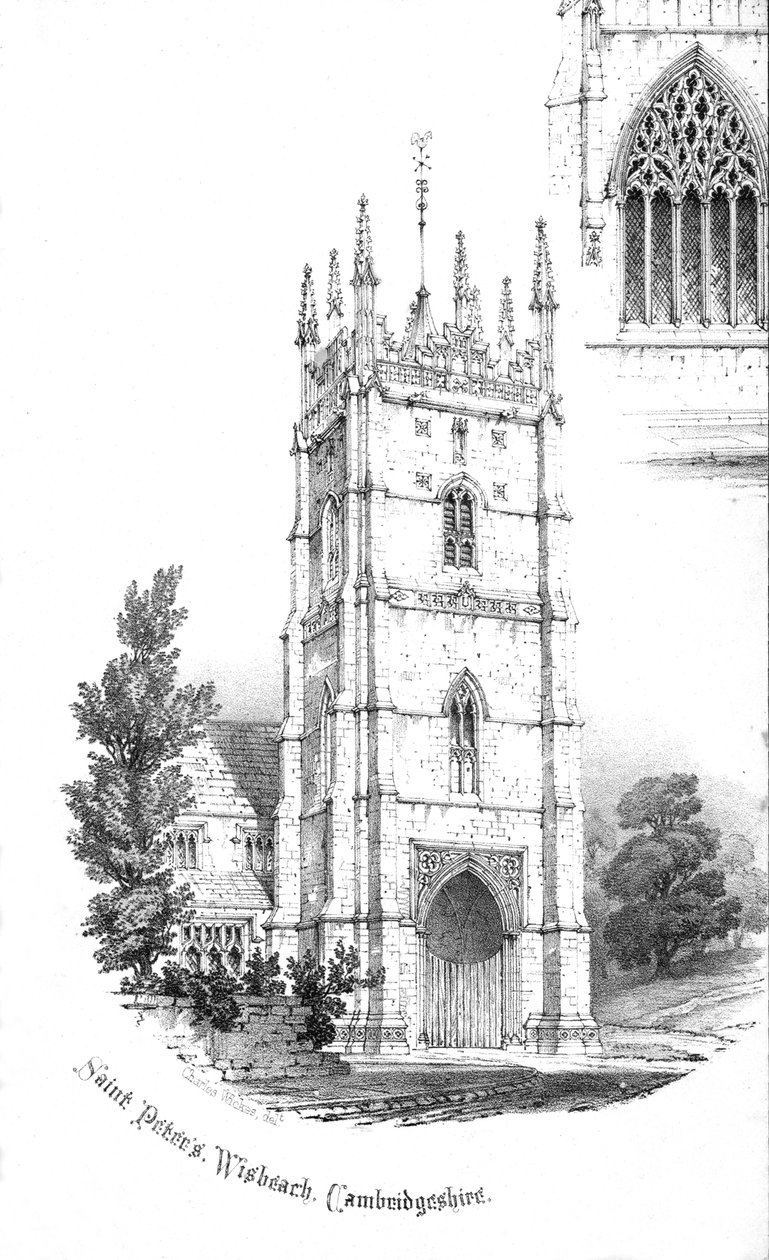 Saint Peters Church, Wisbech, Cambridgeshire, c1850