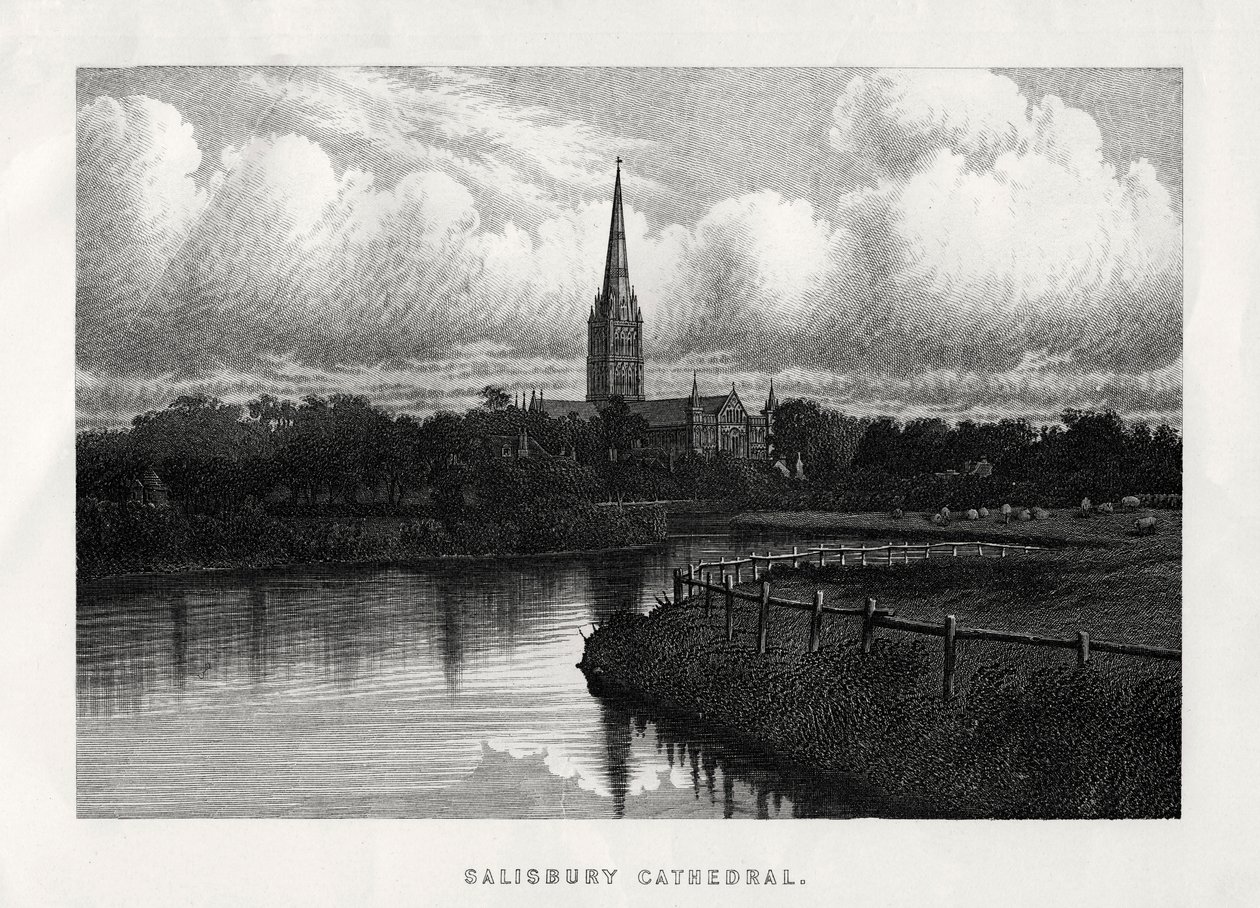 Salisbury Cathedral, Wiltshire, England, 1800-tallet af Unbekannt