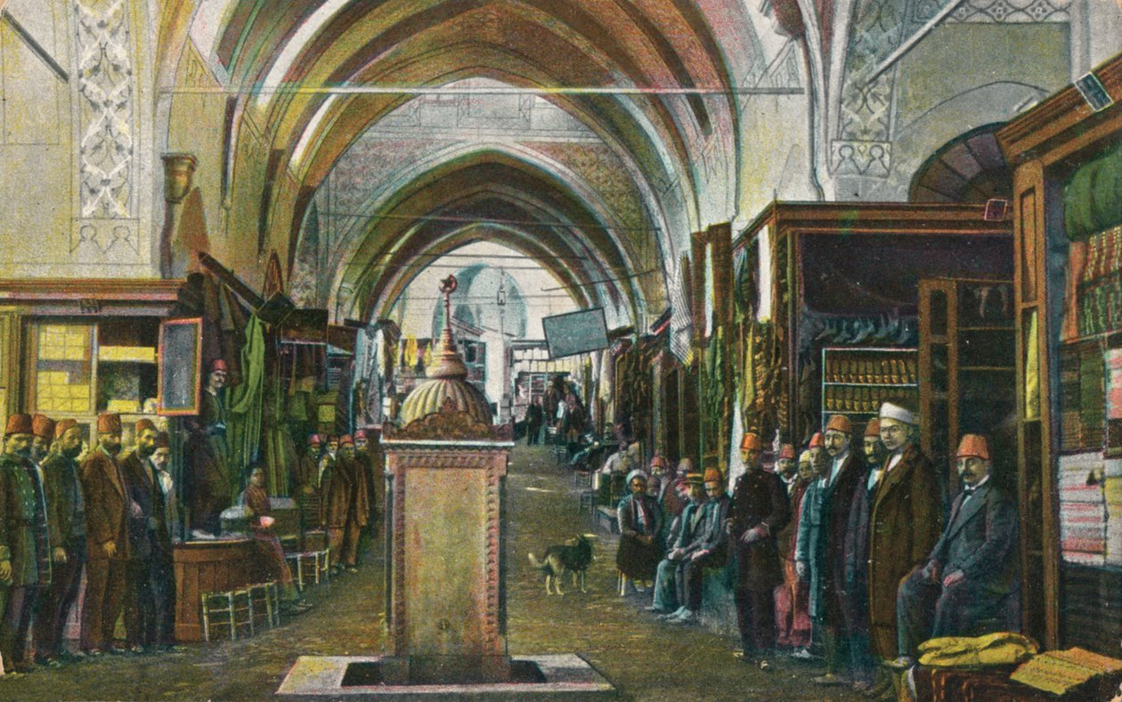 Salut fra Konstantinopel - Den store basar, ca. 1900. af Unbekannt
