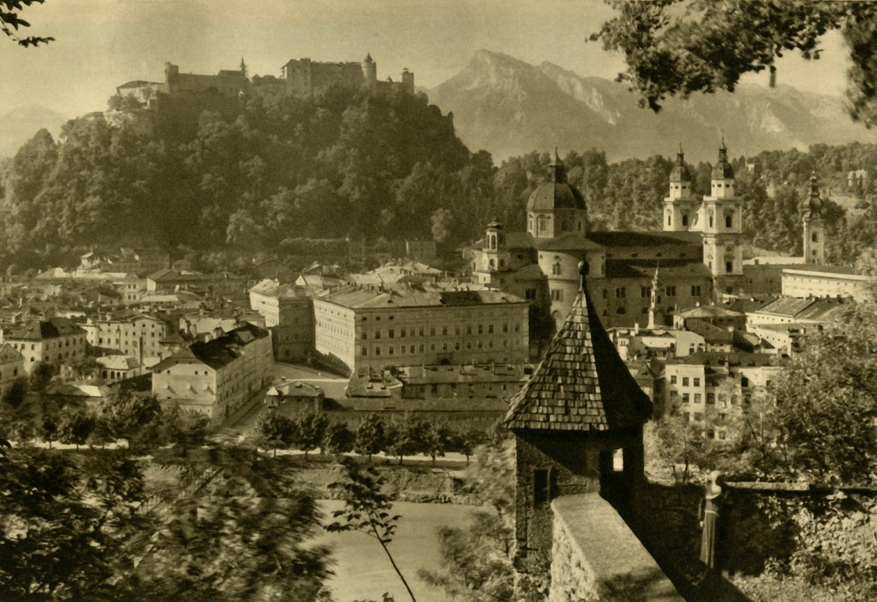Salzburg fra Kapuzinerberg, Østrig, c1935. af Unbekannt