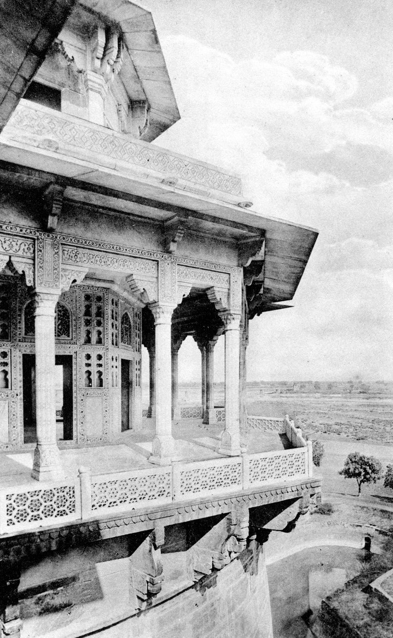 Samman Burj balkon ved Agra Fort, det 20. århundrede af Unbekannt