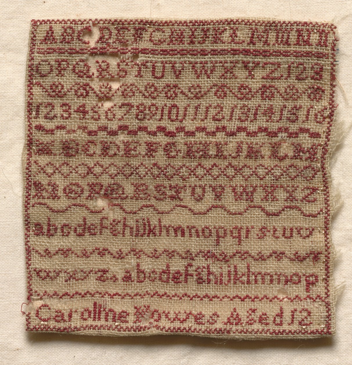 Sampler, 1800-tallet. af Unbekannt