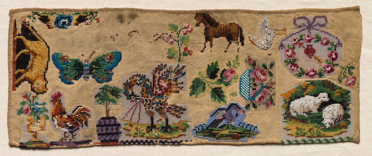 Sampler Fragment, 1800-tallet. af Unbekannt