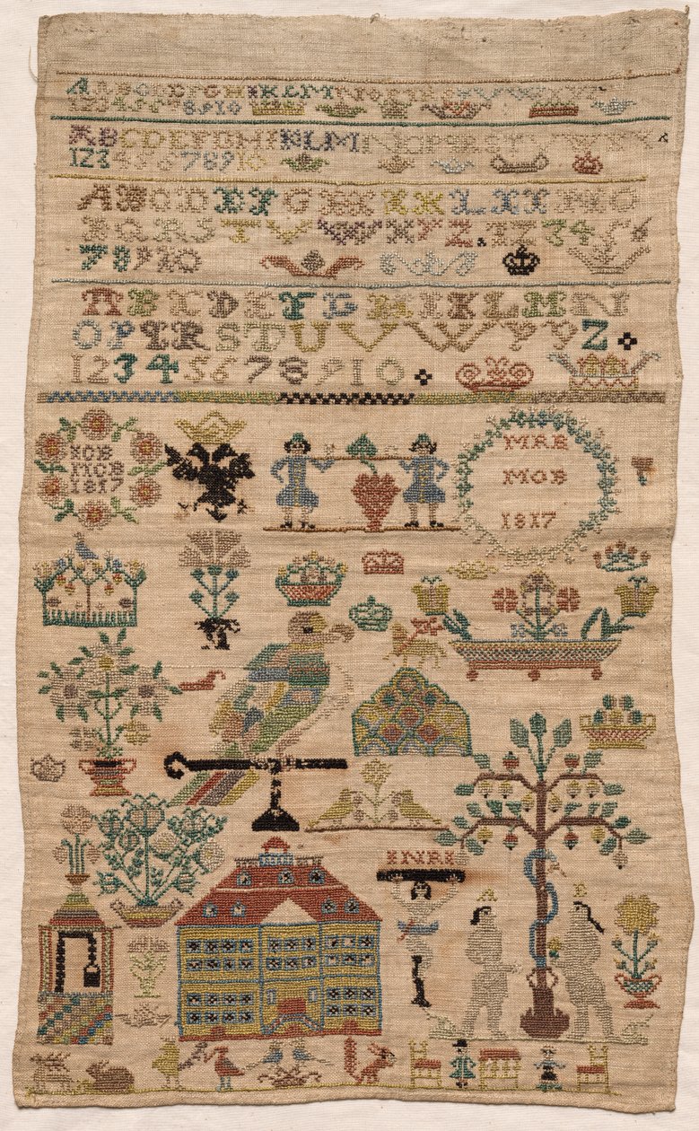 Sampler Fragment, 1817. af Unbekannt