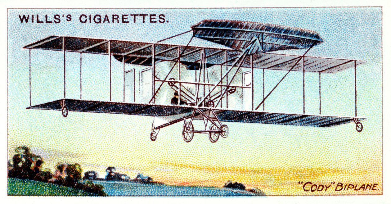 Samuel Franklin Cody, amerikanskfødt britisk flyver, der flyver Cody Biplane c1909 af Unbekannt