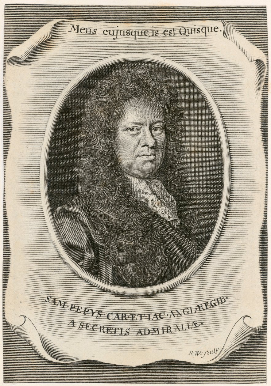 Samuel Pepys, engelsk Clerk of the Acts to the Navy Board og dagbogsskriver, 1666. af Unbekannt
