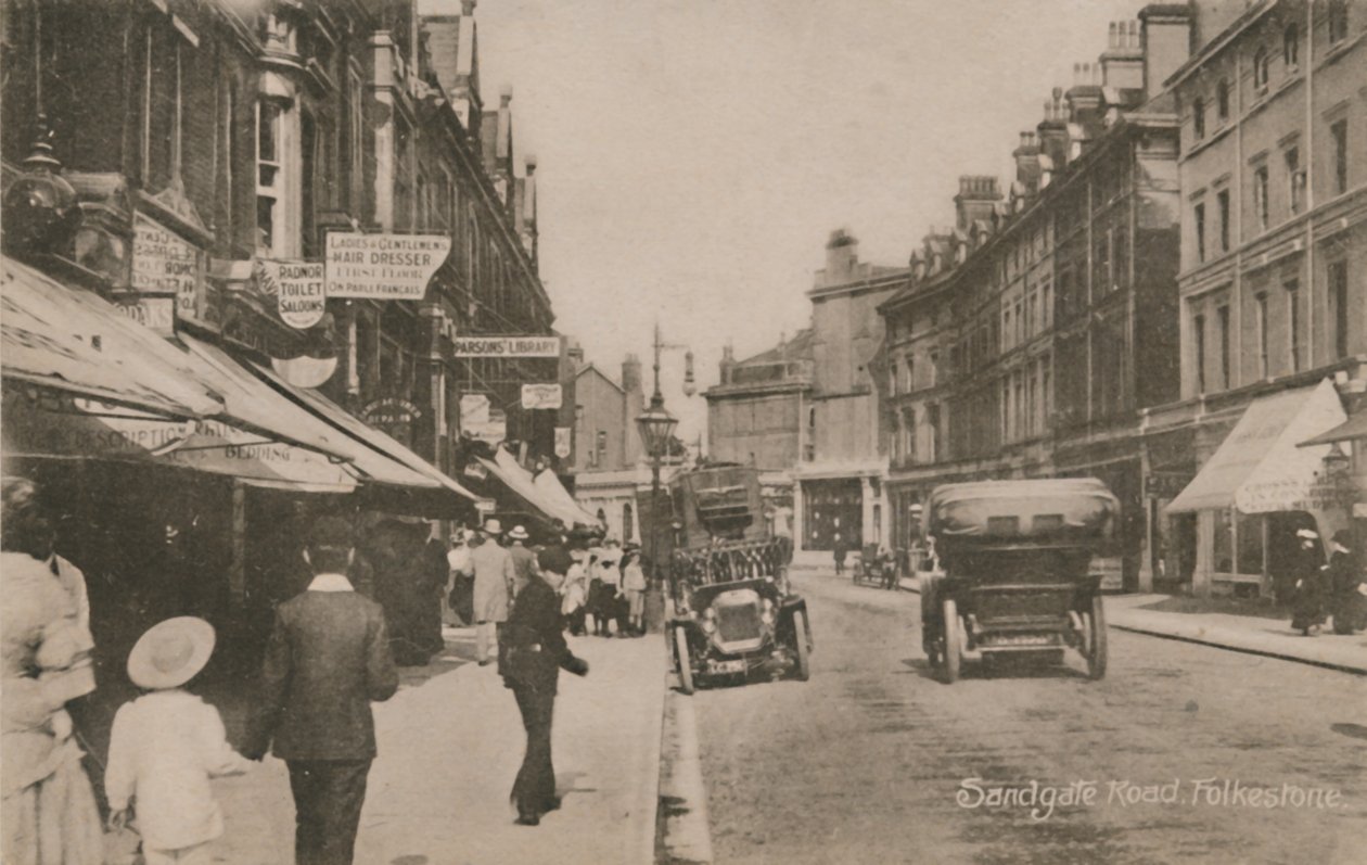 Sandgate Road, Folkestone, slutningen af det 19.-begyndelsen af det 20. århundrede af Unbekannt