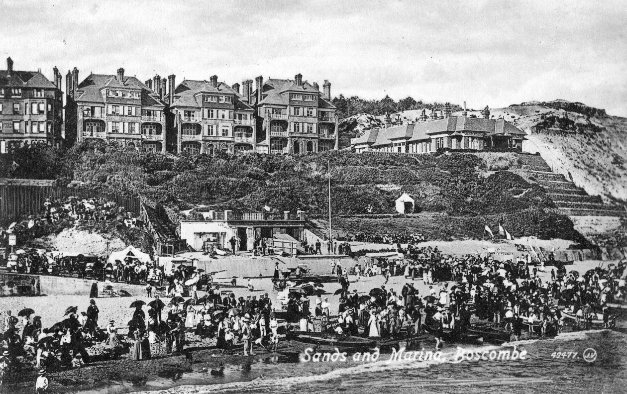 Sands og marina, Boscombe, Bournemouth, Dorset, begyndelsen af det 20. århundrede af Unbekannt