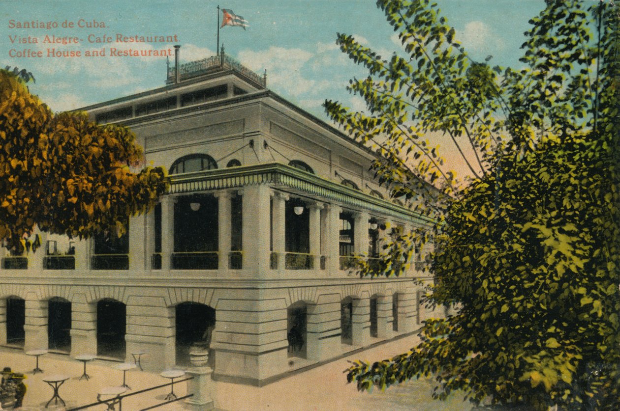 Santiago de Cuba. Vista Alegre - Cafe Restaurant. Kaffehus og restaurant, c1910 af Unbekannt