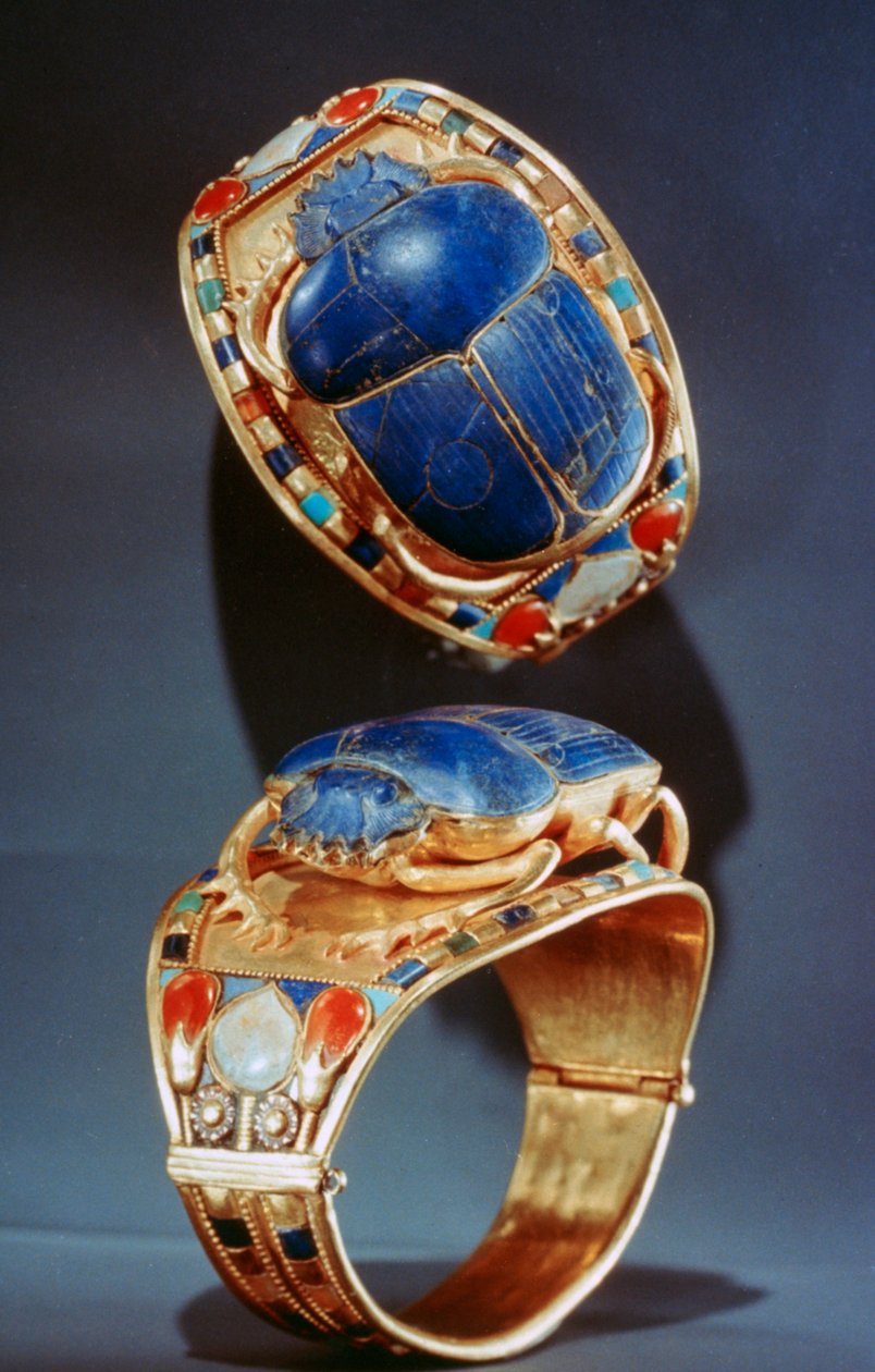 Scarab armbånd fra Tutankhamons grav, 1300-tallet f.Kr af Unbekannt