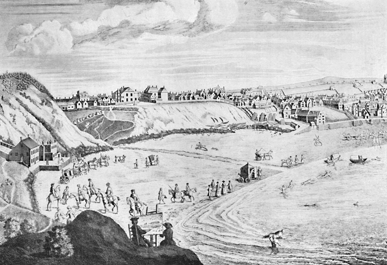 Scarborough Sands i 1735, c1735, 1904 af Unbekannt