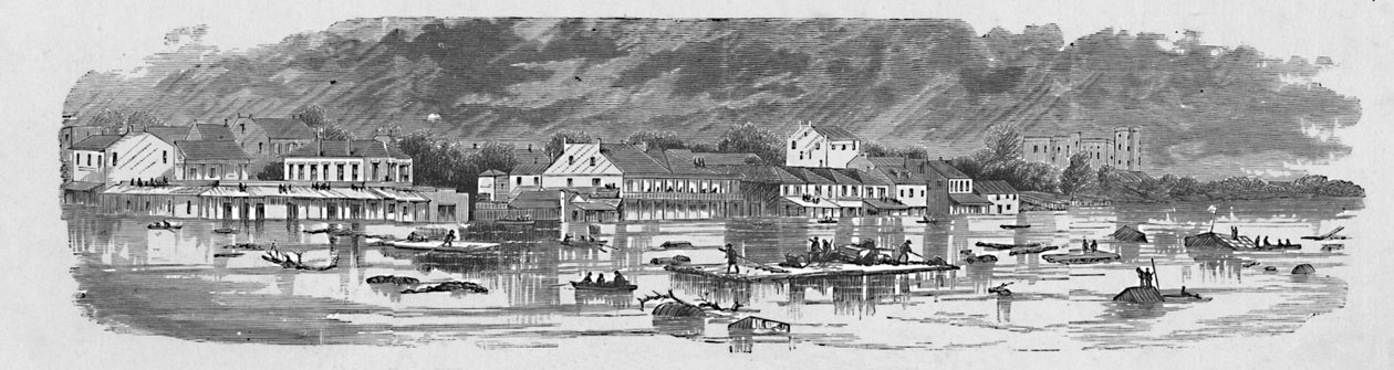 Scene ved Baton Rouge under oversvømmelserne i 1874, 1883 af Unbekannt