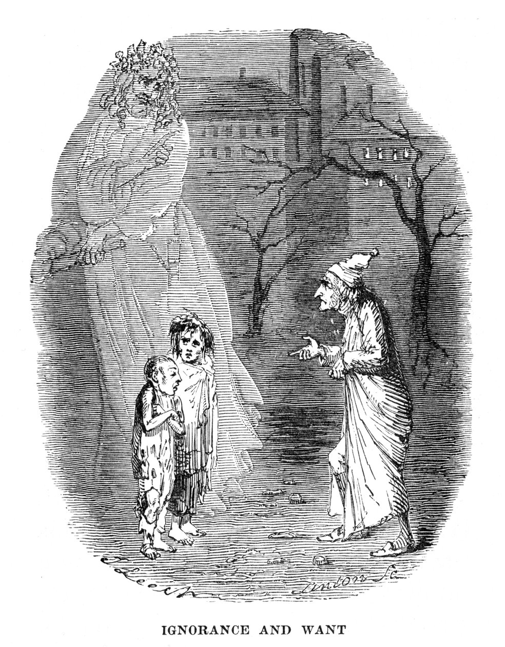 Scene fra A Christmas Carol af Charles Dickens, 1843 af Unbekannt