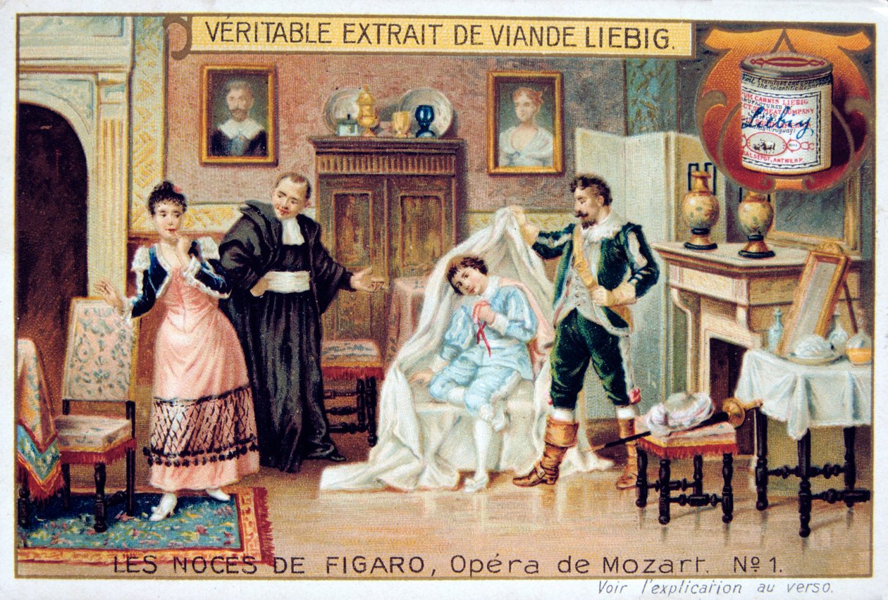 Scene fra Mozarts opera Figaros bryllup, 1786 1905. af Unbekannt