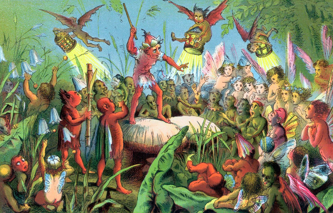 Scene fra Shakespeares En skærsommernatsdrøm, c1858 af Unbekannt