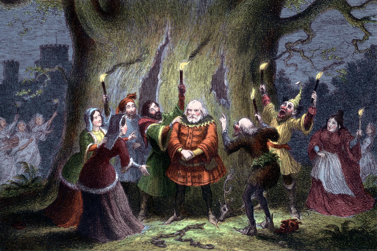 Scene fra Shakespeares The Merry Wives of Windsor, 1856-1858 af Unbekannt