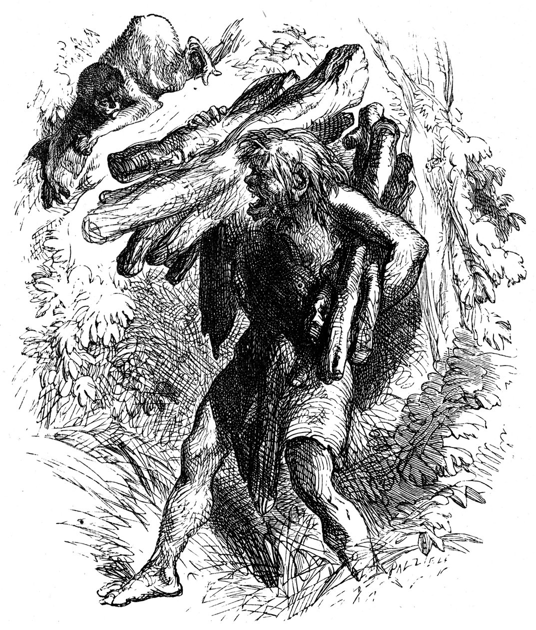 Scene fra The Tempest af William Shakespeare, 1856-1858 af Unbekannt