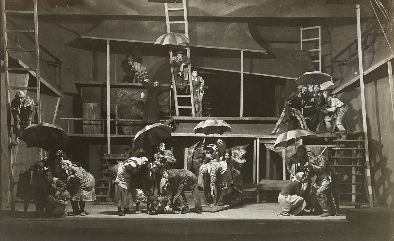 Scene fra The Witch af Abraham Goldfaden, State Jewish Chamber Theatre, Moskva, 1921. af Unbekannt