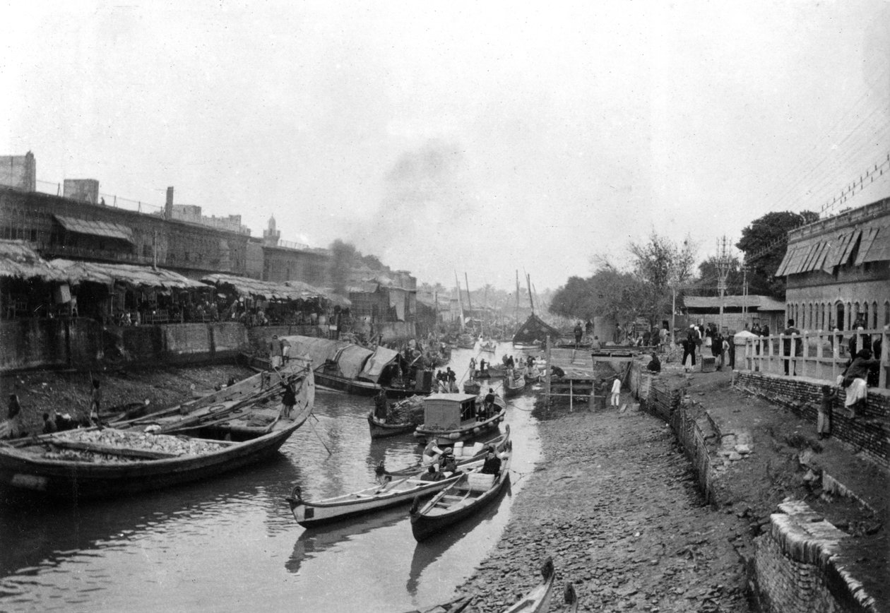Scene fra Whitely bridge, Ashar, Irak, 1917-1919 af Unbekannt