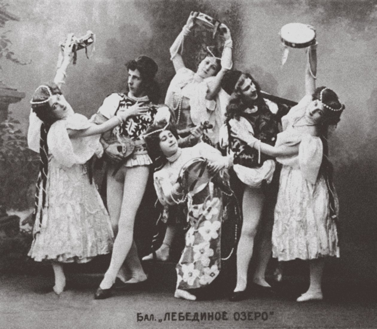 Scene fra Ballet Swan Lake, Mariinsky Theatre. 1895 af Unbekannt