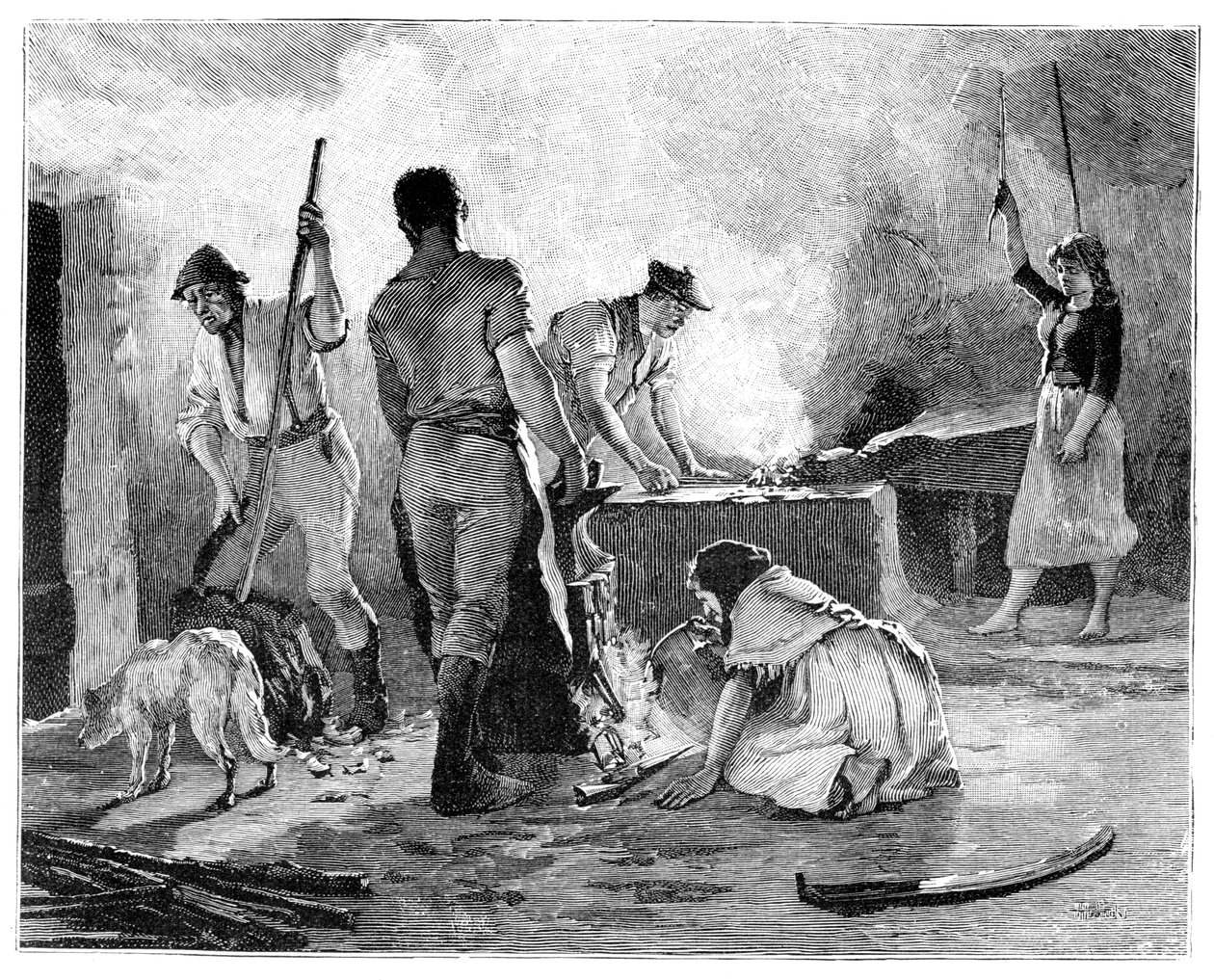 Scene fra Young Irelander Rebellion i 1848 1900 af Unbekannt