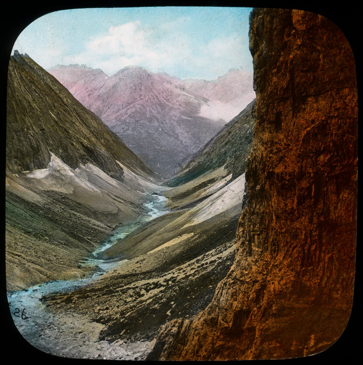 Scene i Himalaya, Indien, slutningen af det 19. eller begyndelsen af det 20. århundrede af Unbekannt