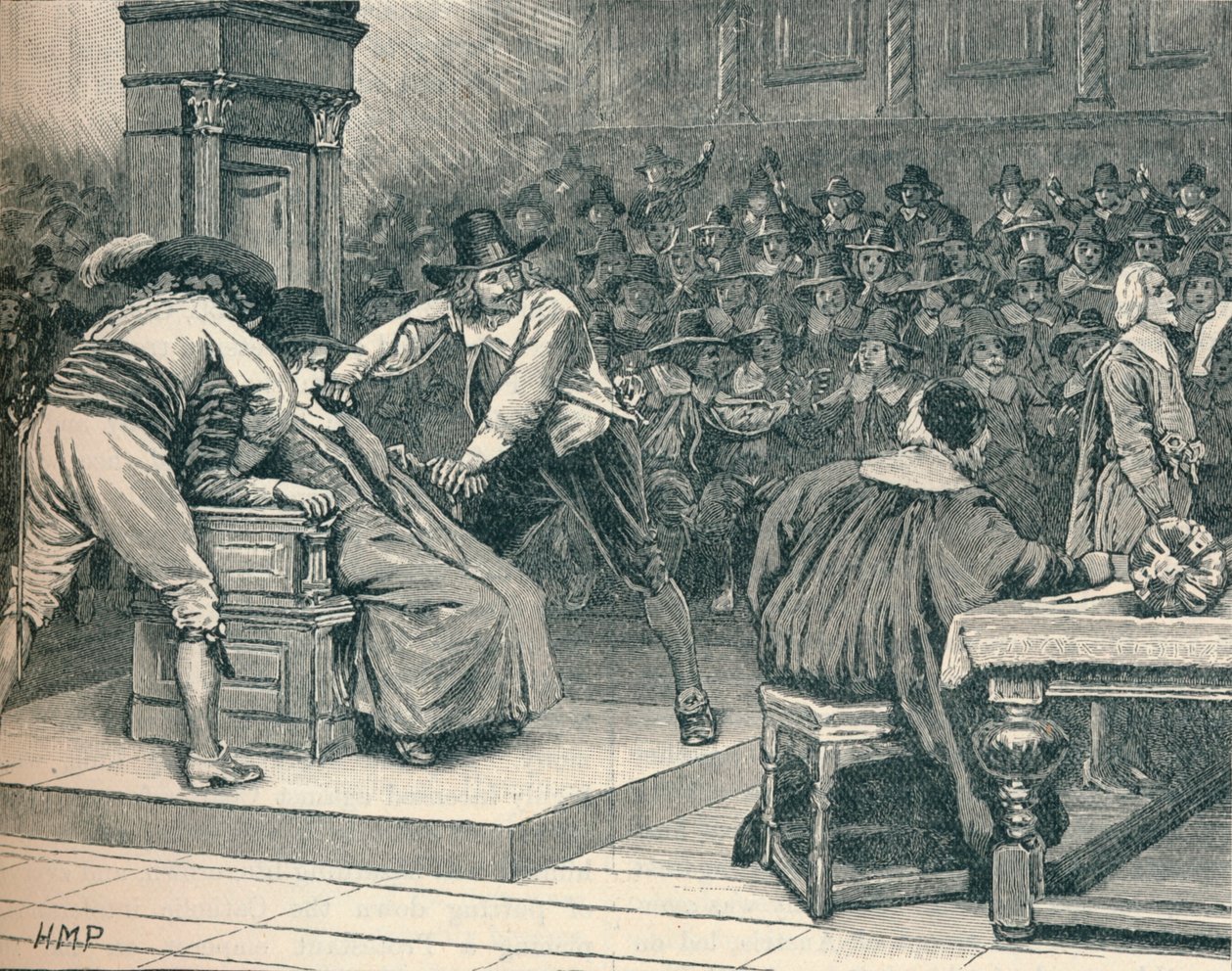 Scene i Underhuset: Taleren tvunget, 1629 1905 af Unbekannt