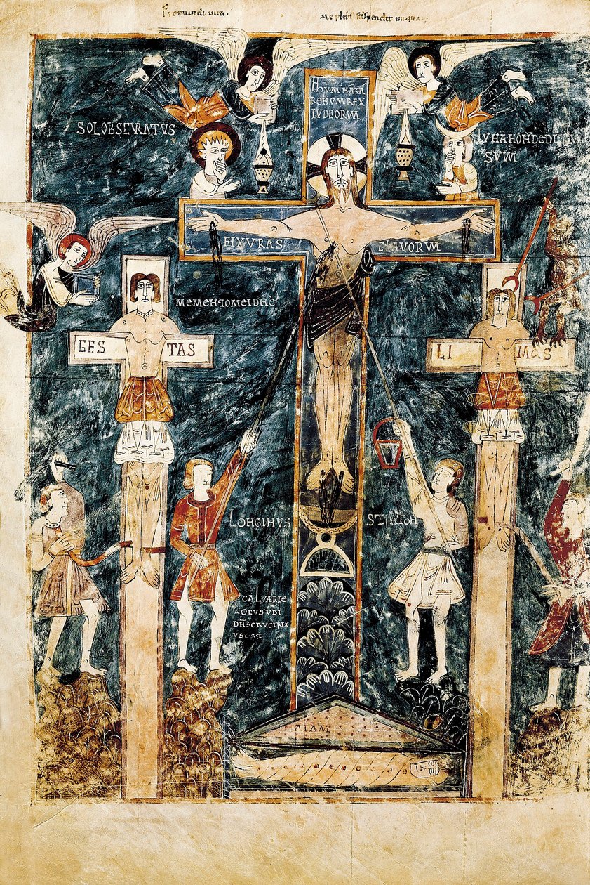 Scene of the Crucifixion, miniature, 976 af Unbekannt