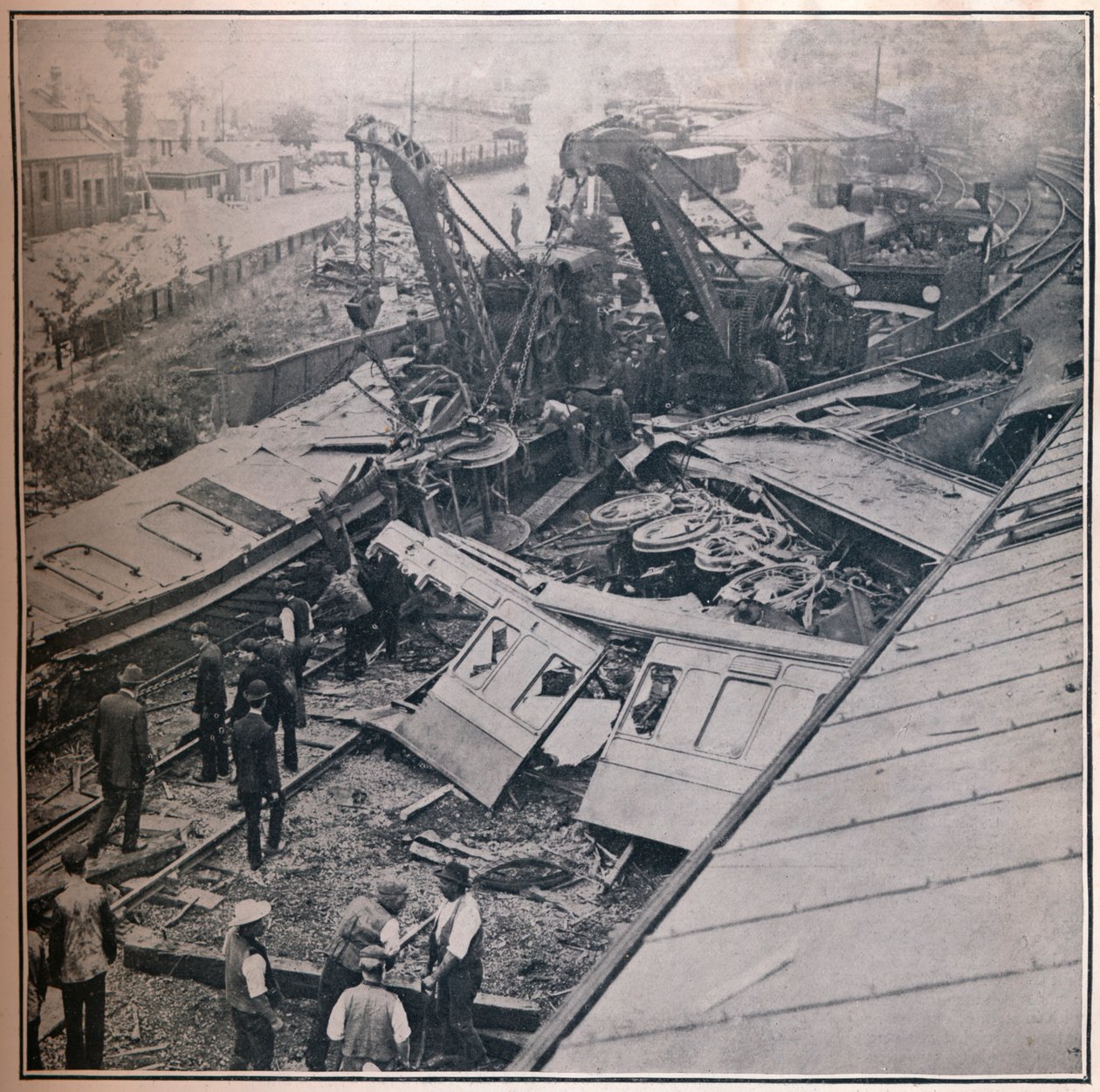 Scene fra den frygtelige jernbanekatastrofe i Salisbury, 1906 af Unbekannt