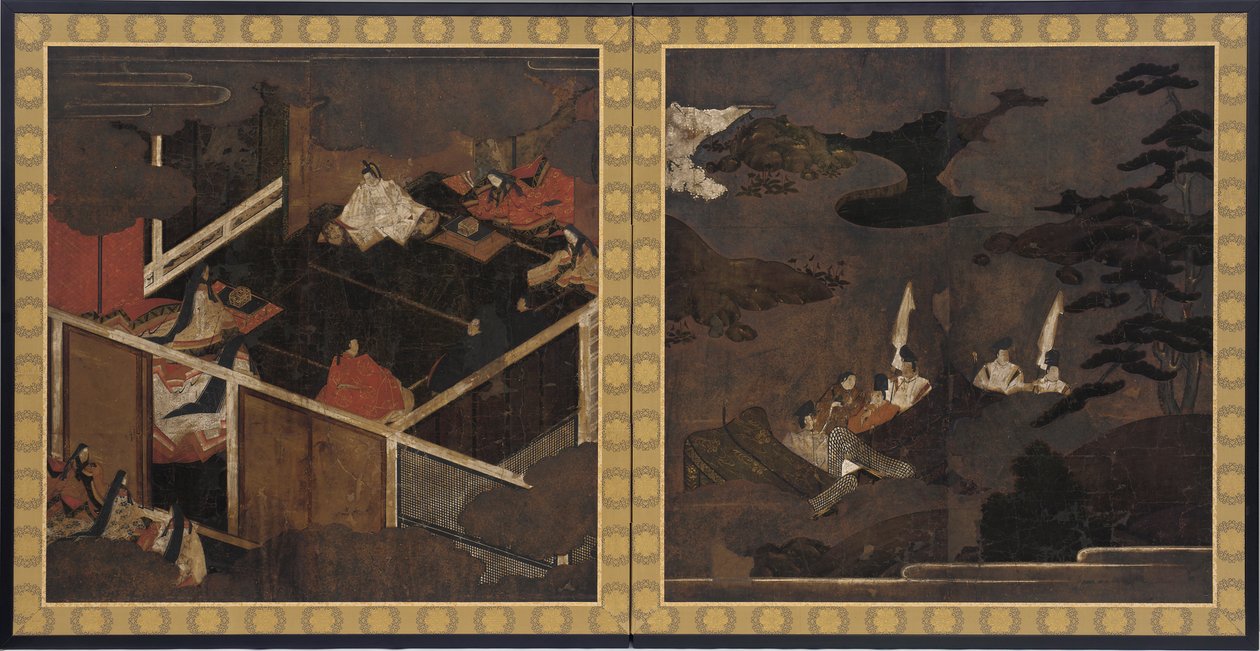 Scener fra The Tale of Genji, Momoyama-perioden, slutningen af det 16. århundrede. af Unbekannt