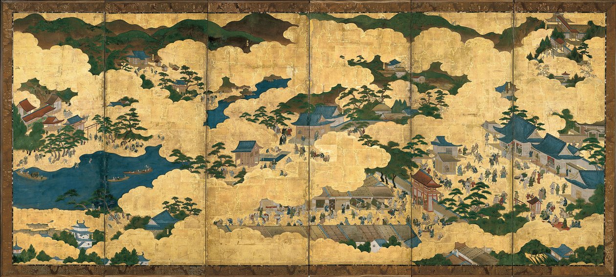 Scener i og omkring Kyoto, ca 1690 af Unbekannt