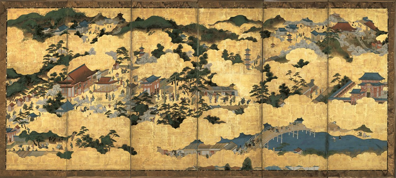 Scener i og omkring Kyoto, ca 1690 af Unbekannt