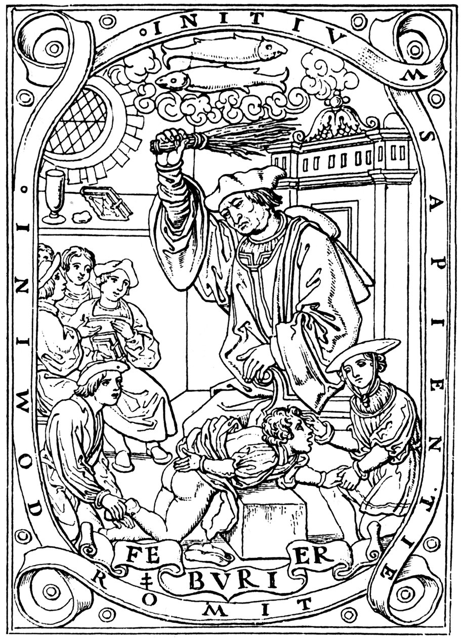 Skoledreng, der fik viden slået ind i sig med birken, 1526 af Unbekannt