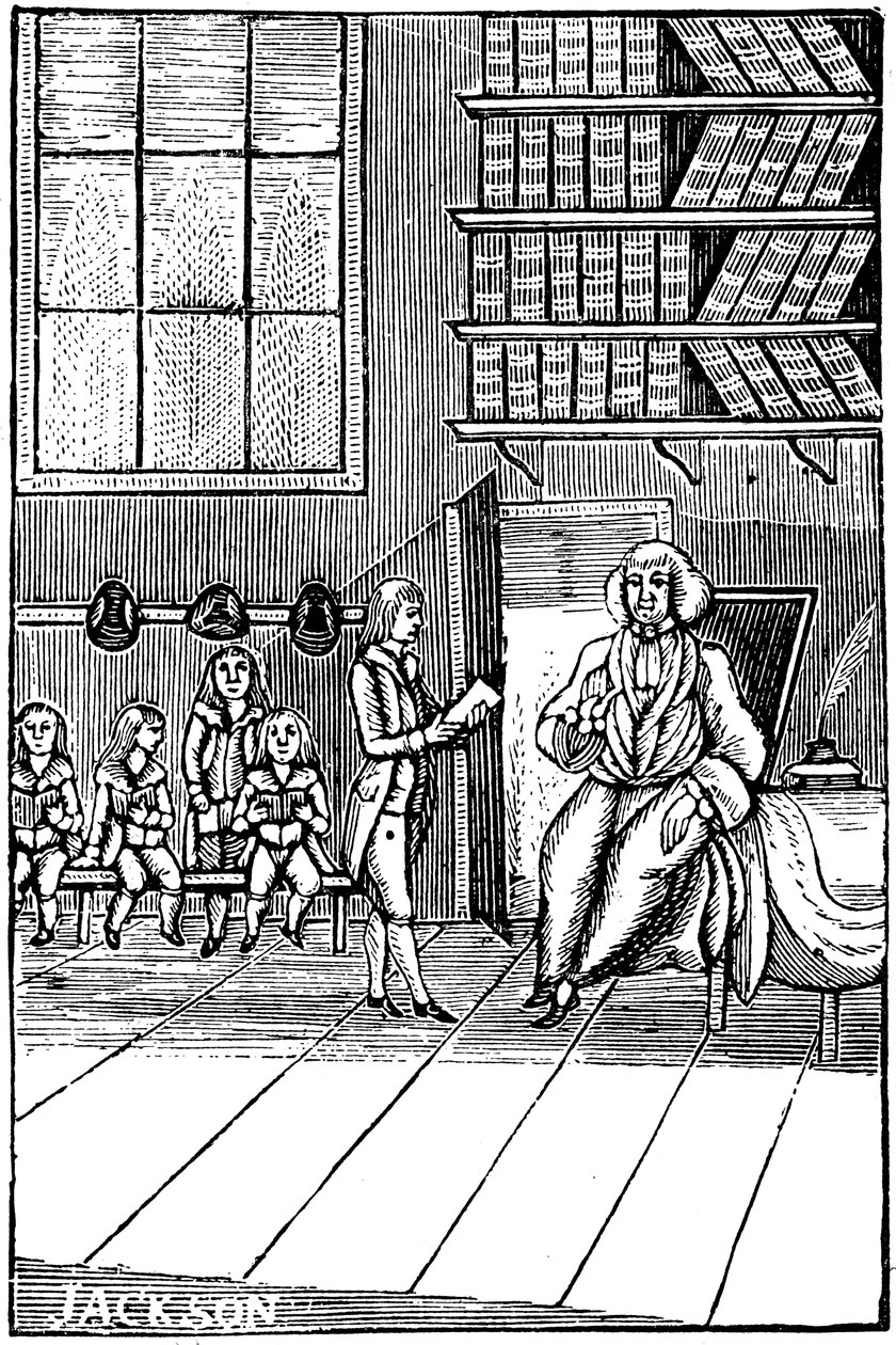 Skoleholder og hans elever, 1700-tallet af Unbekannt