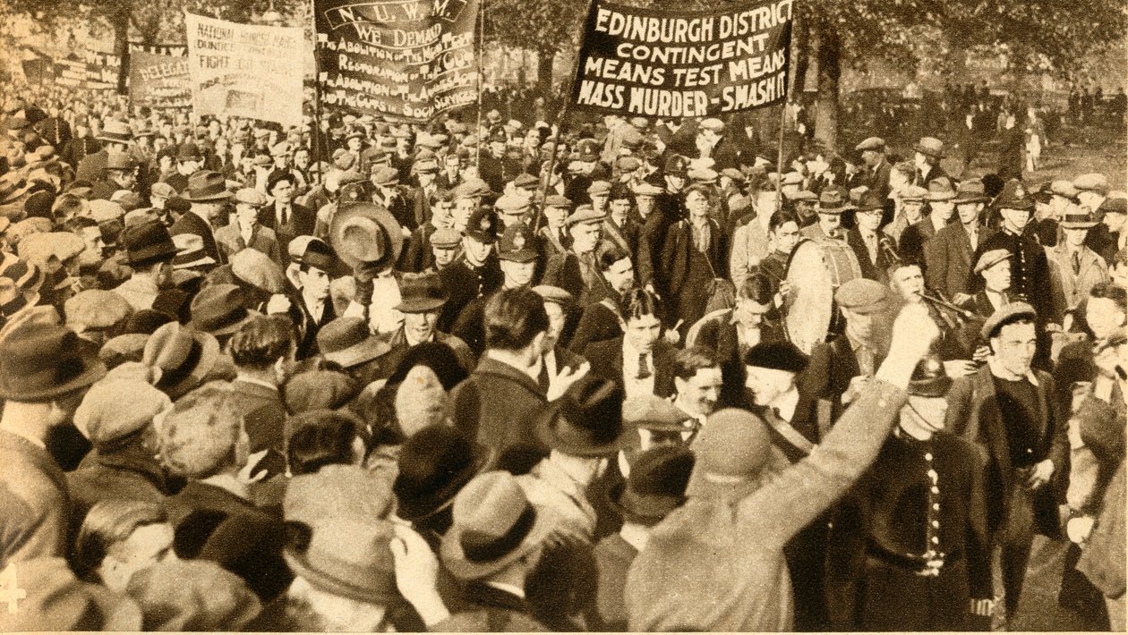 Skotske marchere, Middelprøveprotester, Hyde Park, London, 1932, 1933. af Unbekannt