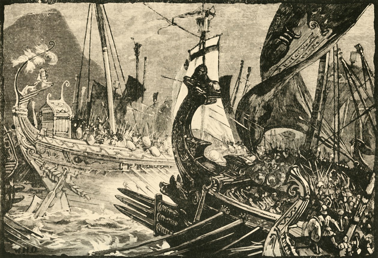 Søkamp mellem Ptolemæus og Demetrius Poliorcetes ud for Salamis, 1890. af Unbekannt