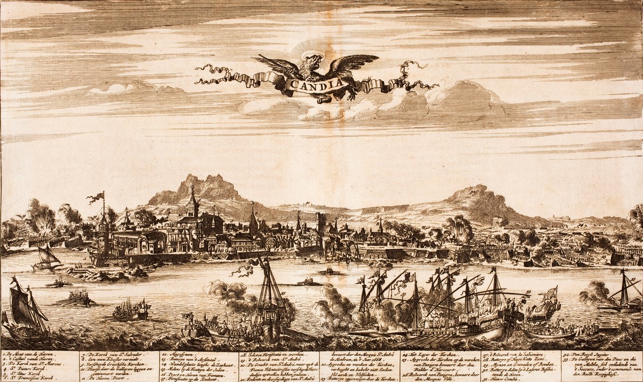 Søslag under belejringen af ​​Candia Fra: Scene of War, 1675. af Unbekannt