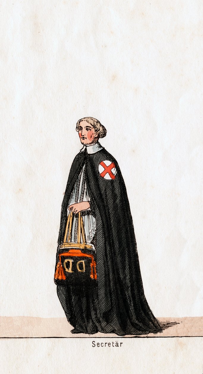Sekretær, kostumedesign til Shakespeares skuespil, Henry VIII, 1800-tallet af Unbekannt