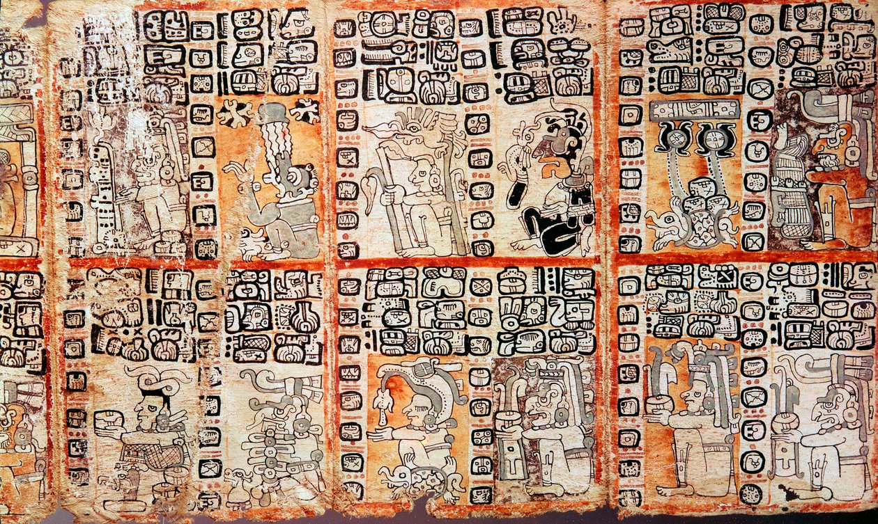 Udsnit fra Maya Troano Codex, 1400-tallet af Unbekannt