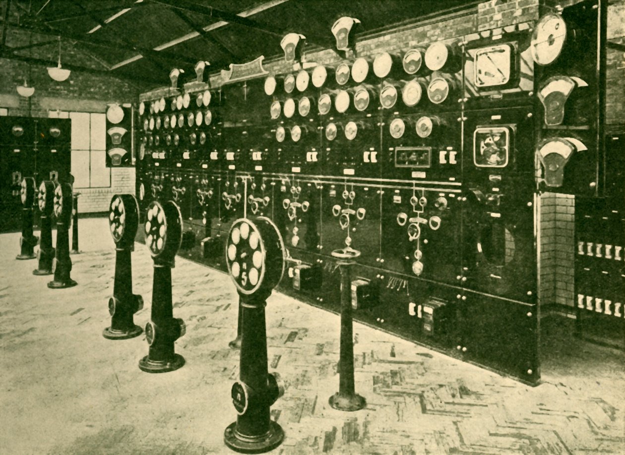 Sektion af omstillingsbord i Power House, Metropolitan Railway, 1930. af Unbekannt